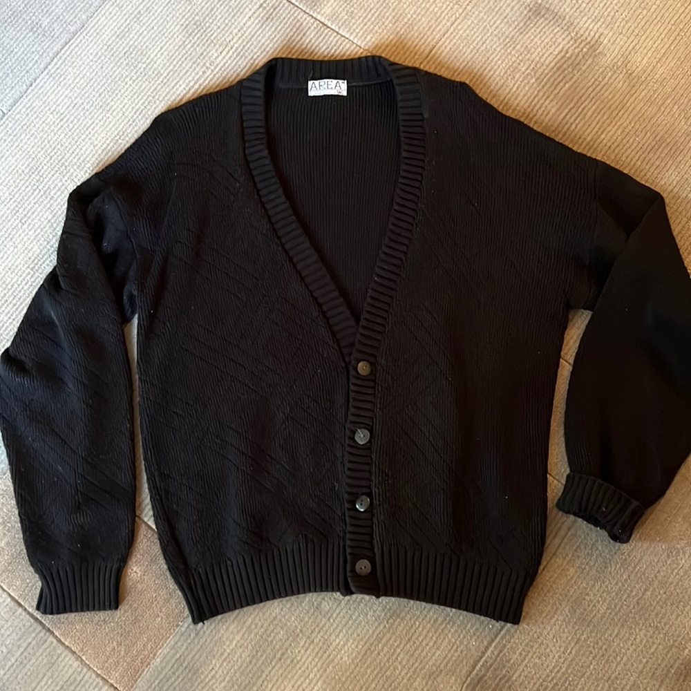Black Men’s Cardigan Size M, Made in USA